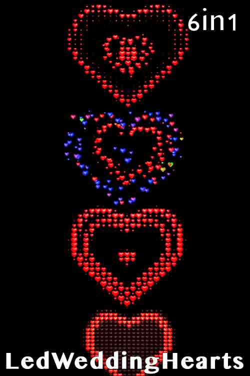 Led Wedding Hearts (6in1)