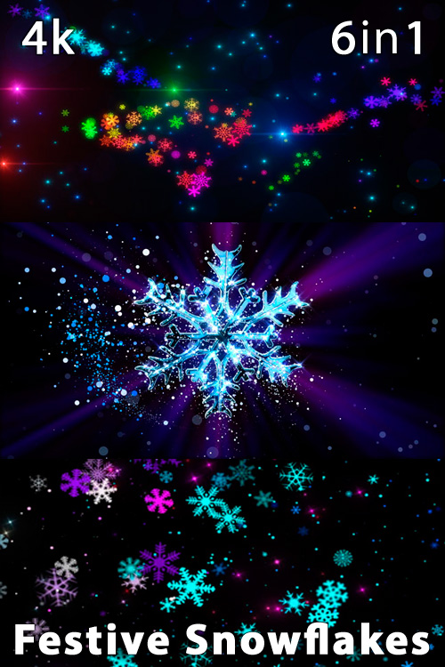Festive Snowflakes 4K (6in1)
