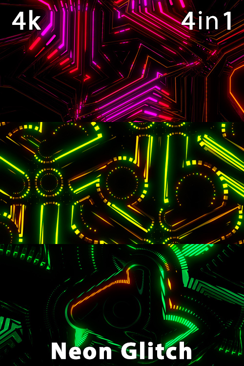 Neon Glitch 4K (4in1)
