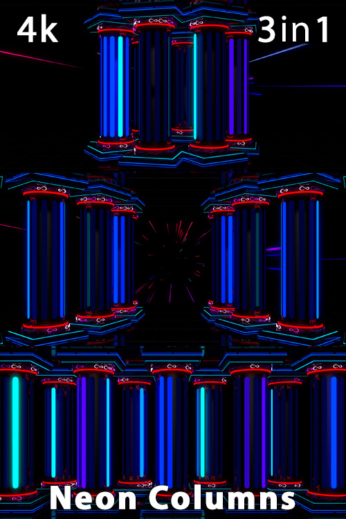 Neon Columns 4K (3in1)